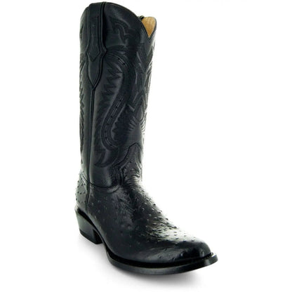 Men's Black Ostrich Print Cowboy Boots (H7002) - Get it from Bo