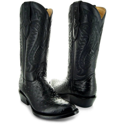 Men's Black Ostrich Print Cowboy Boots (H7002) - Get it from Bo