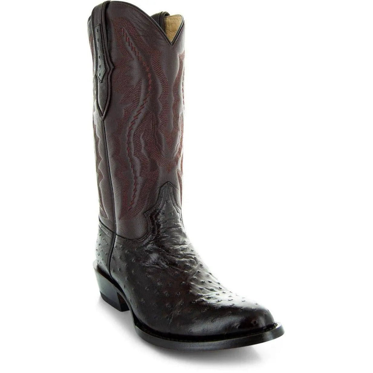 Men's Brown Ostrich Print Cowboy Boots (H7002) - Get it from Bo