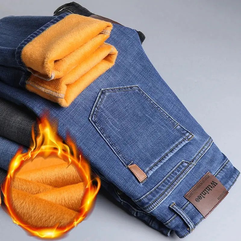 Men's Denim Jeans Fleece Lined Winter Weather - Get it from Bo