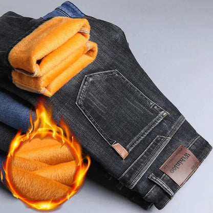 Men's Denim Jeans Fleece Lined Winter Weather - Get it from Bo