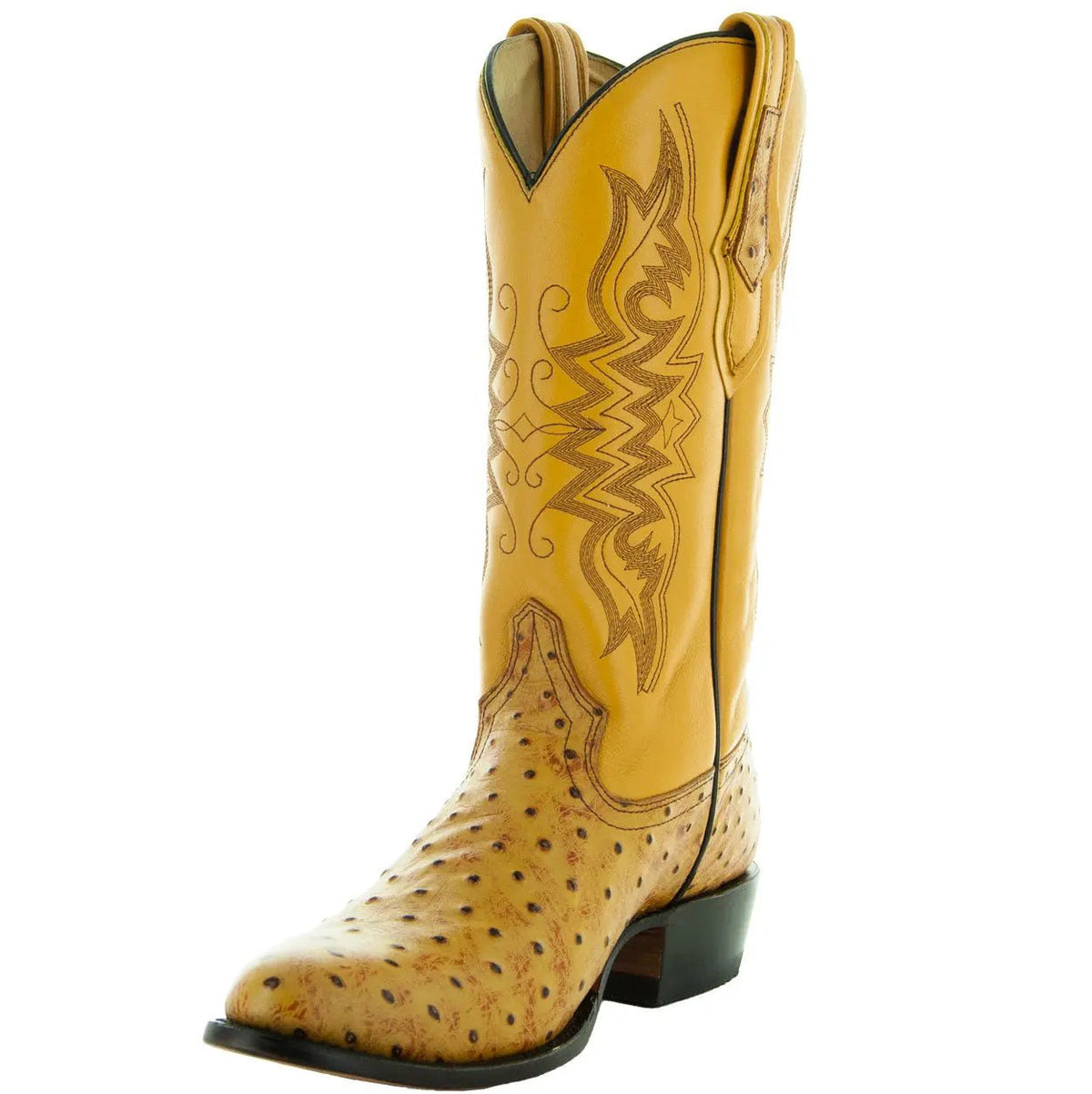 Men's Mantequilla Ostrich Print Cowboy Boots (H7002) - Get it from Bo