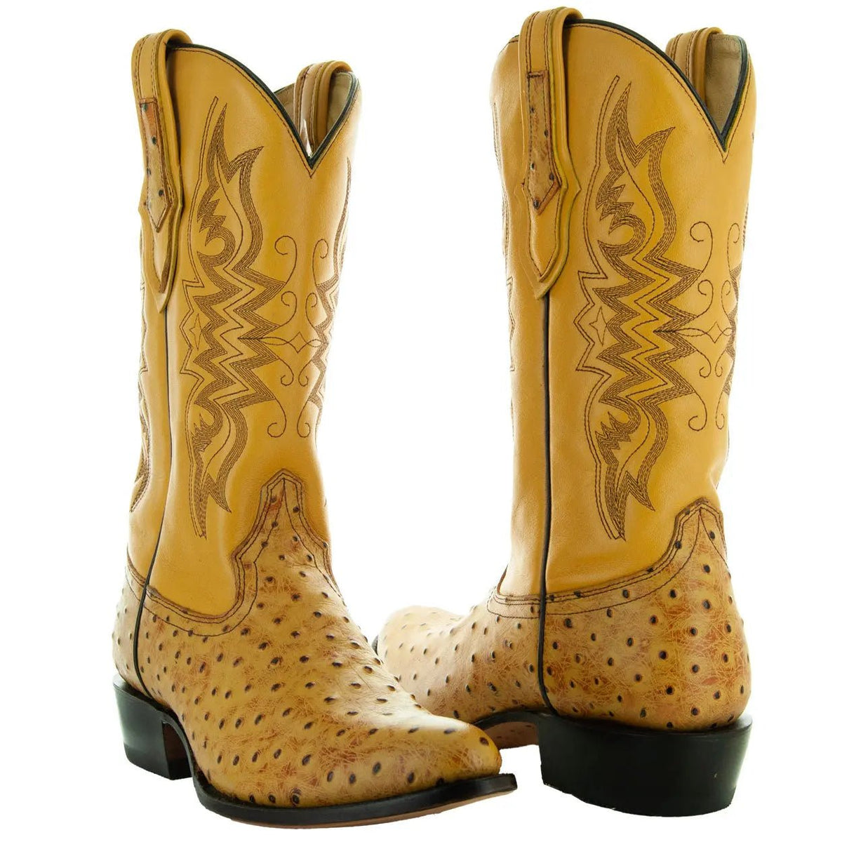 Men's Mantequilla Ostrich Print Cowboy Boots (H7002) - Get it from Bo