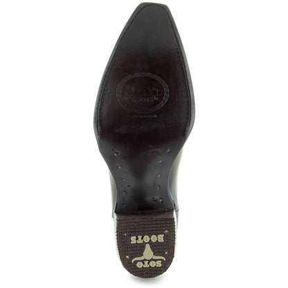 Men's Snip Toe Cowboy Boots Burnished Brown (H50030) - Get it from Bo