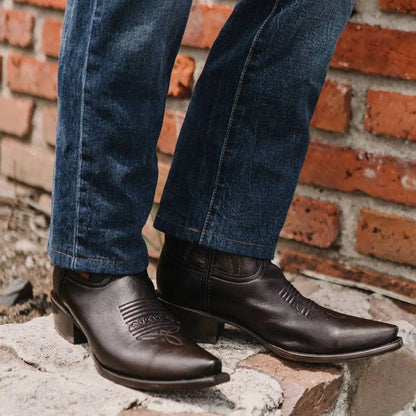 Men's Snip Toe Cowboy Boots Burnished Brown (H50030) - Get it from Bo