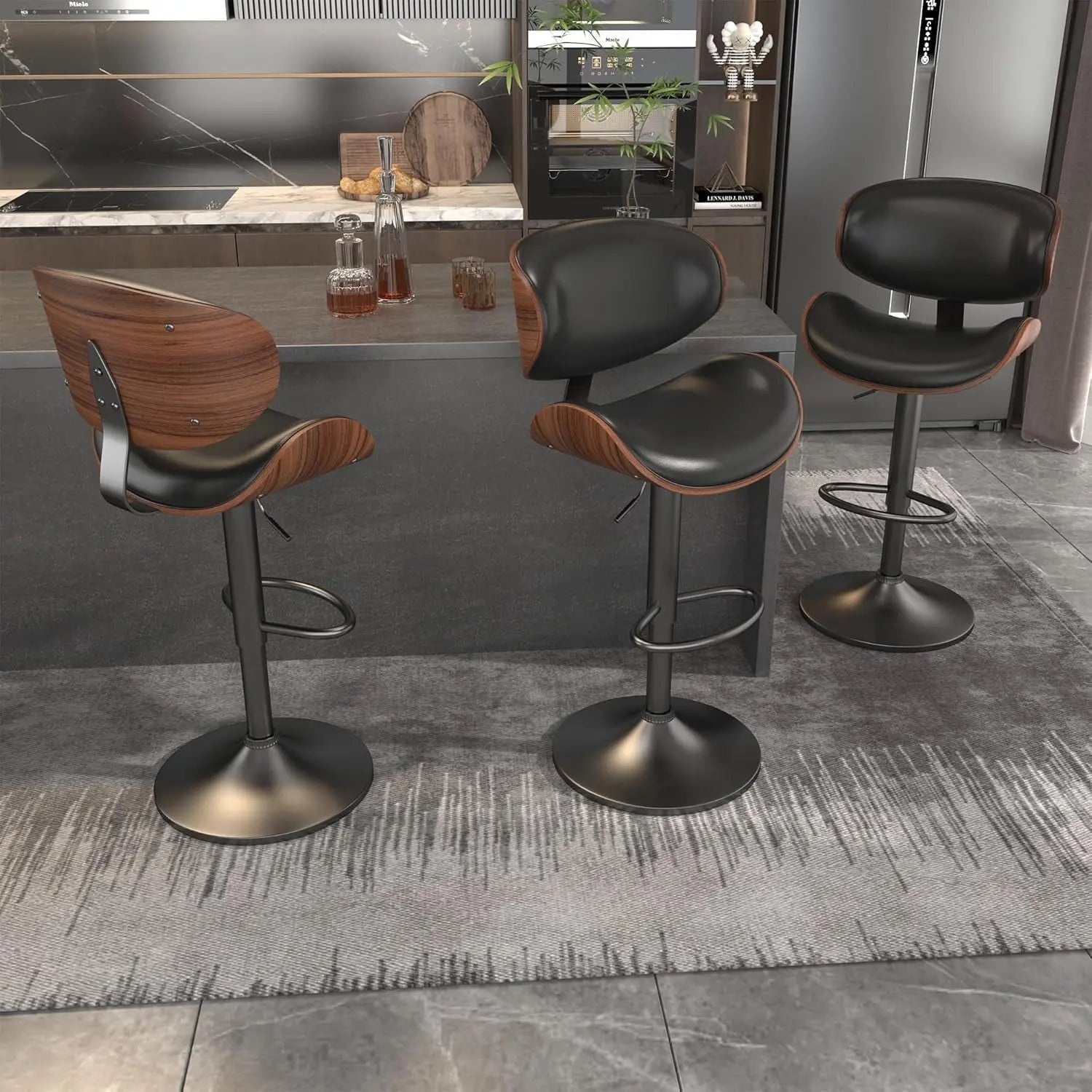 Mid Century Modern Bar Stools Set of Three - Get it from Bo