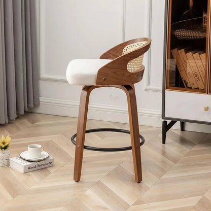 Mid-Century Modern Swivel Rattan Bar Stools Set - Get it from Bo