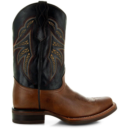 Miel Square Toe Leather Cowboy Boots H4002 - Get it from Bo