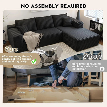 Modern 107.5 Inch Cloud Sectional Sofa With Chaise - Get it from Bo