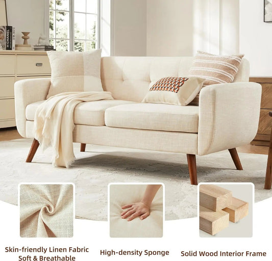 Modern Compact Beige Loveseat For Small Living Rooms - Get it from Bo