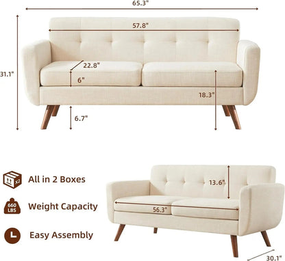 Modern Compact Beige Loveseat For Small Living Rooms - Get it from Bo