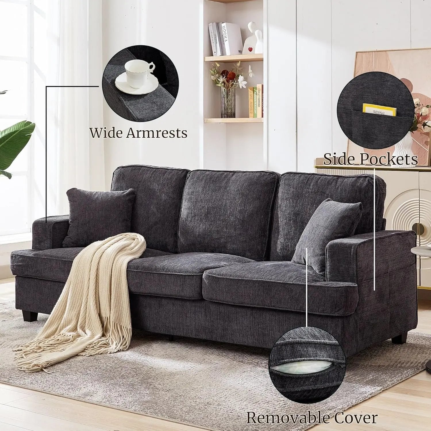 Modern Deep Seat Loveseat Couch for Comfortable Living-4