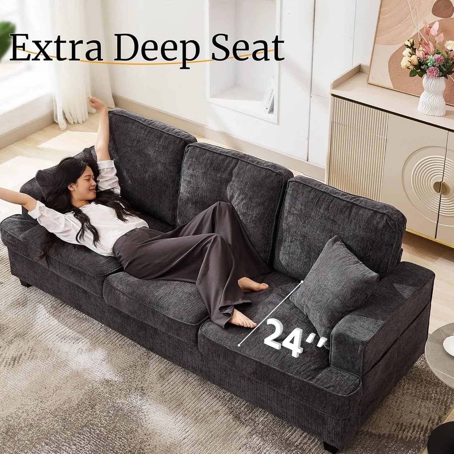 Modern Deep Seat Loveseat Couch for Comfortable Living-3
