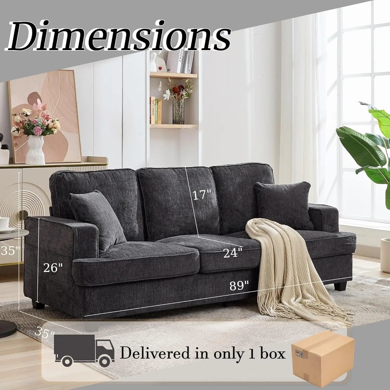 Modern Deep Seat Loveseat Couch for Comfortable Living-1
