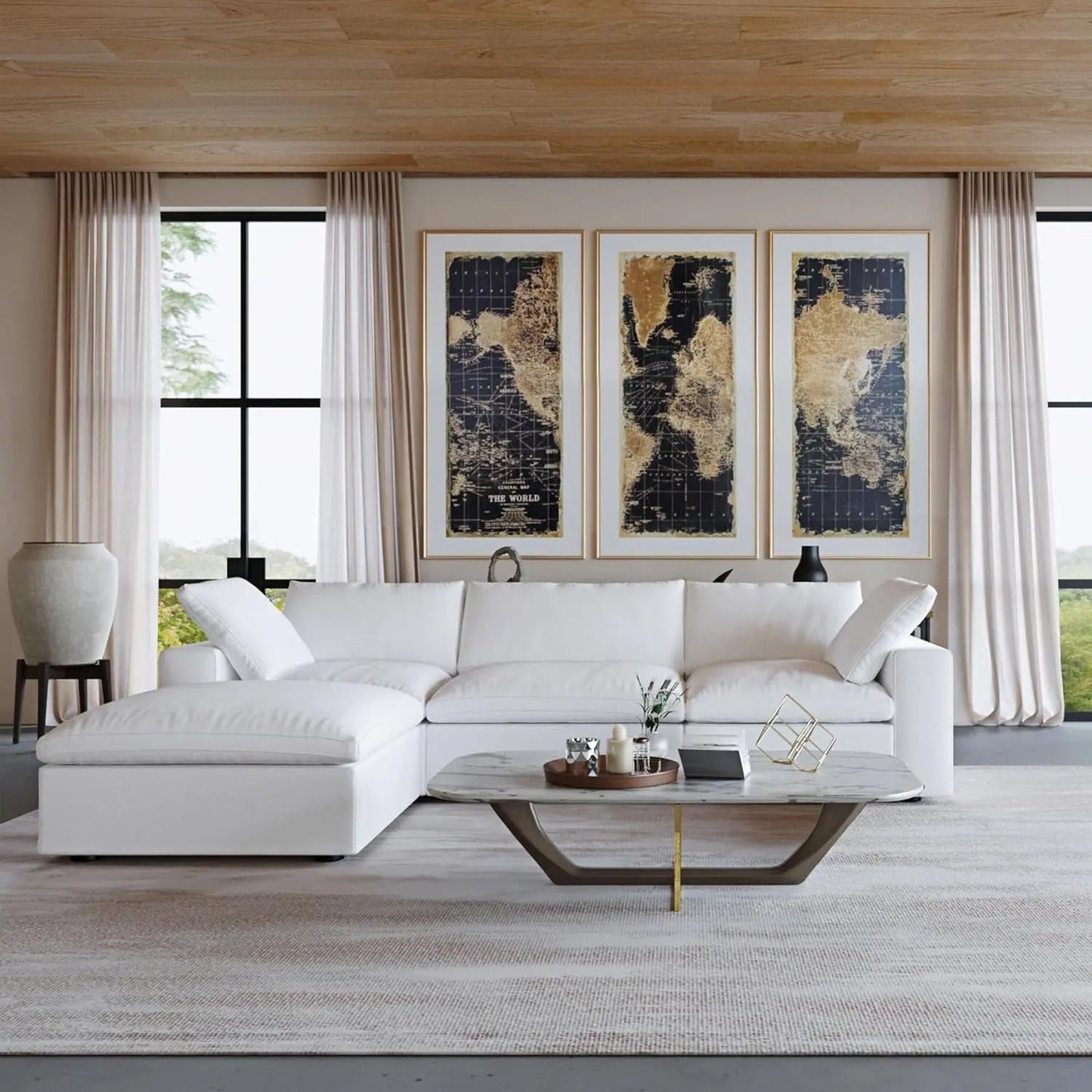 Modern L Shape Cloud Sofa Comfortable Convertible Sectional Couch - Get it from Bo