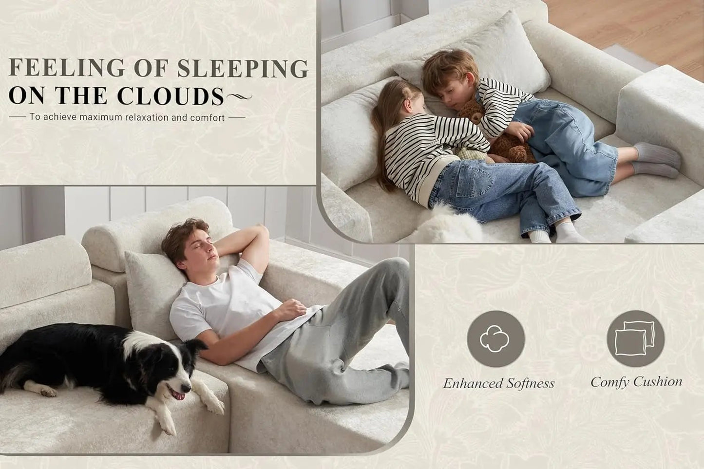 Modern L Shape Sectional Couch With Deep Seating-4