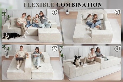 Modern L Shape Sectional Couch With Deep Seating-3