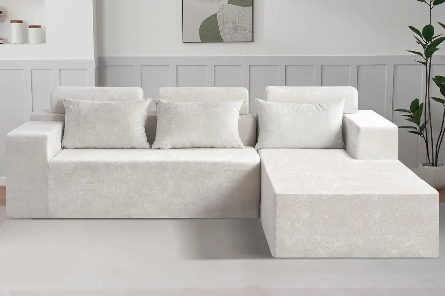 Modern L Shape Sectional Couch With Deep Seating-1