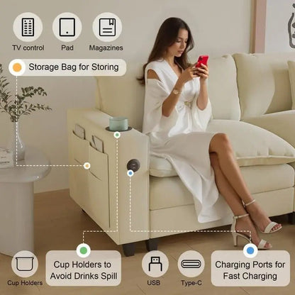 Modern Modular Sectional Sofa with Ottoman and Pillows - Get it from Bo