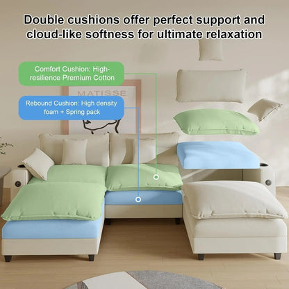 Modern Modular Sectional Sofa with Ottoman and Pillows - Get it from Bo