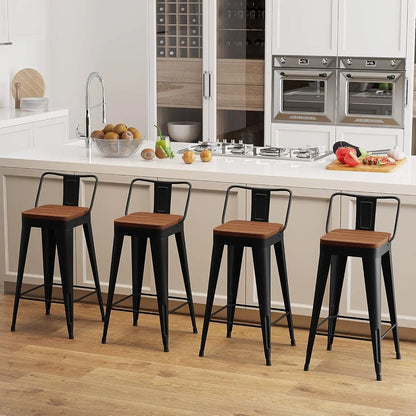 Modern Stackable Metal Bar Stools Set of Four - Get it from Bo