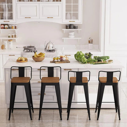 Modern Stackable Metal Bar Stools Set of Four - Get it from Bo