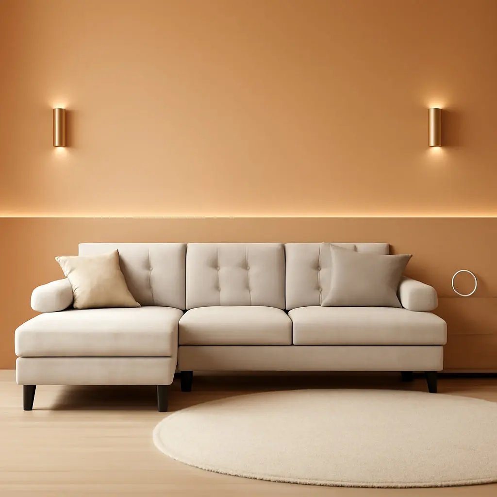 Modern U Shaped Sectional Couch With Double Chaise-0