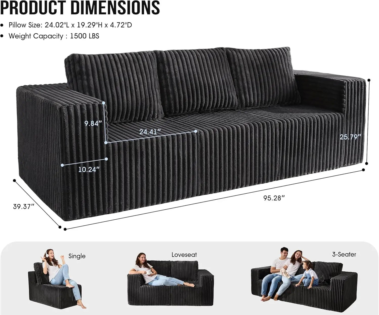 Modular Sectional Sofa With Deep Memory Foam Comfort - Get it from Bo