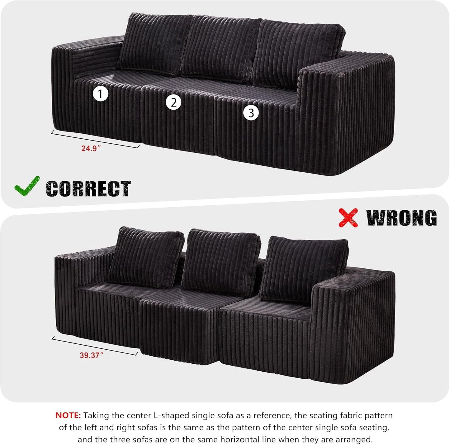 Modular Sectional Sofa With Deep Memory Foam Comfort ShipItFurniture