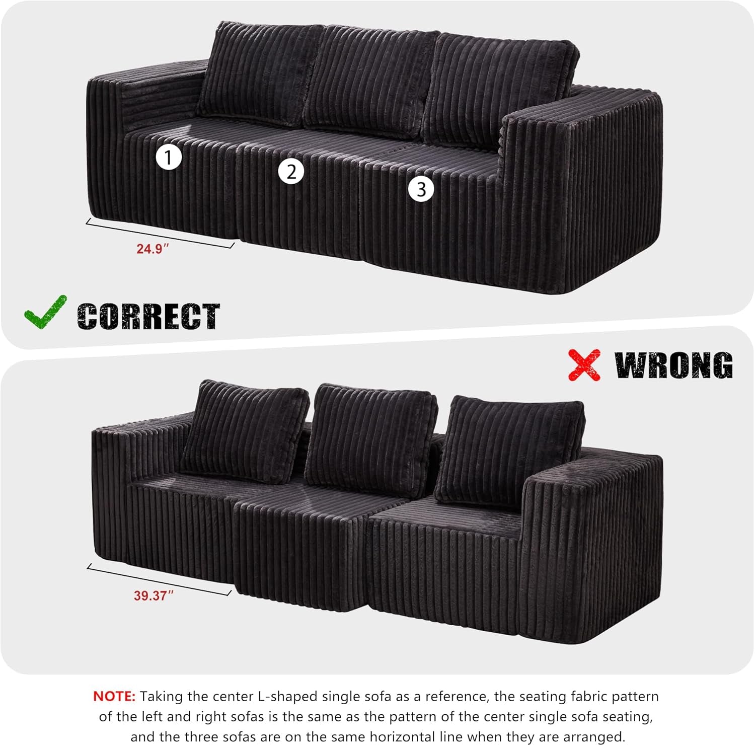 Modular Sectional Sofa With Deep Memory Foam Comfort ShipItFurniture