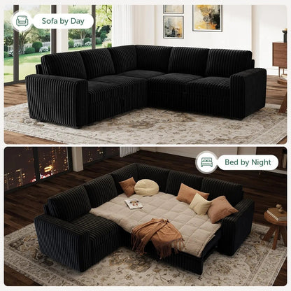 Modular Sleeper Sectional Sofa Charcoal With Storage - Get it from Bo