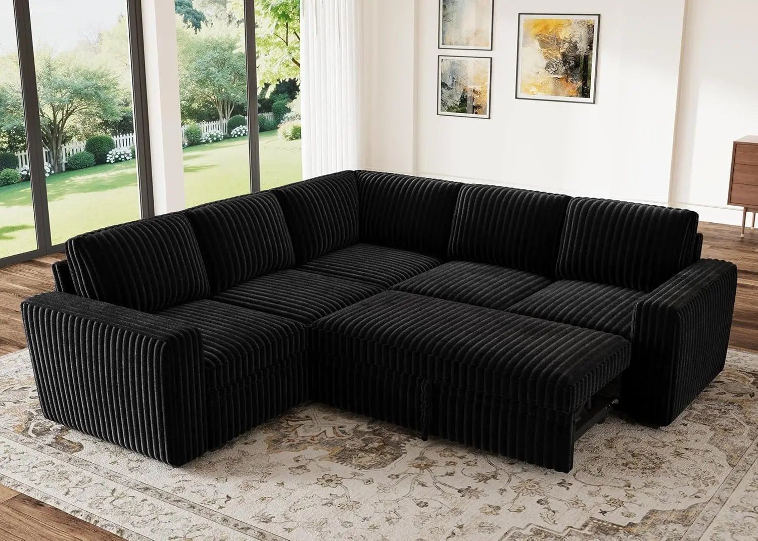 Modular Sleeper Sectional Sofa Charcoal With Storage - Get it from Bo