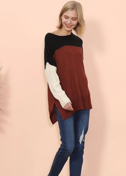Multicolor Drop Shoulder Sweater - Get it from Bo