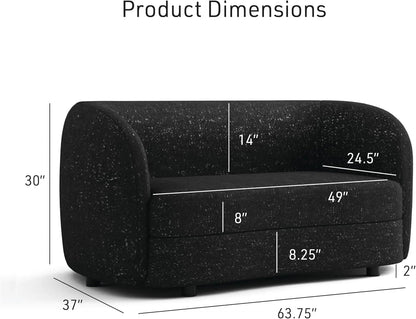 Nimiane Modern Boucle Sofa Set Black With Curved Arms - Get it from Bo