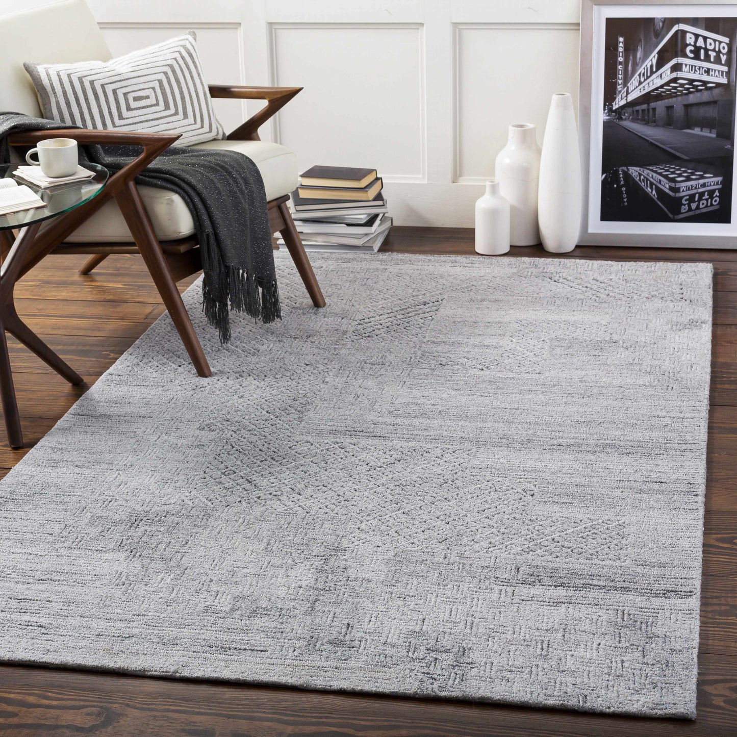 Boxholm Gray Hand Tufted Wool-Blend Rug - Clearance