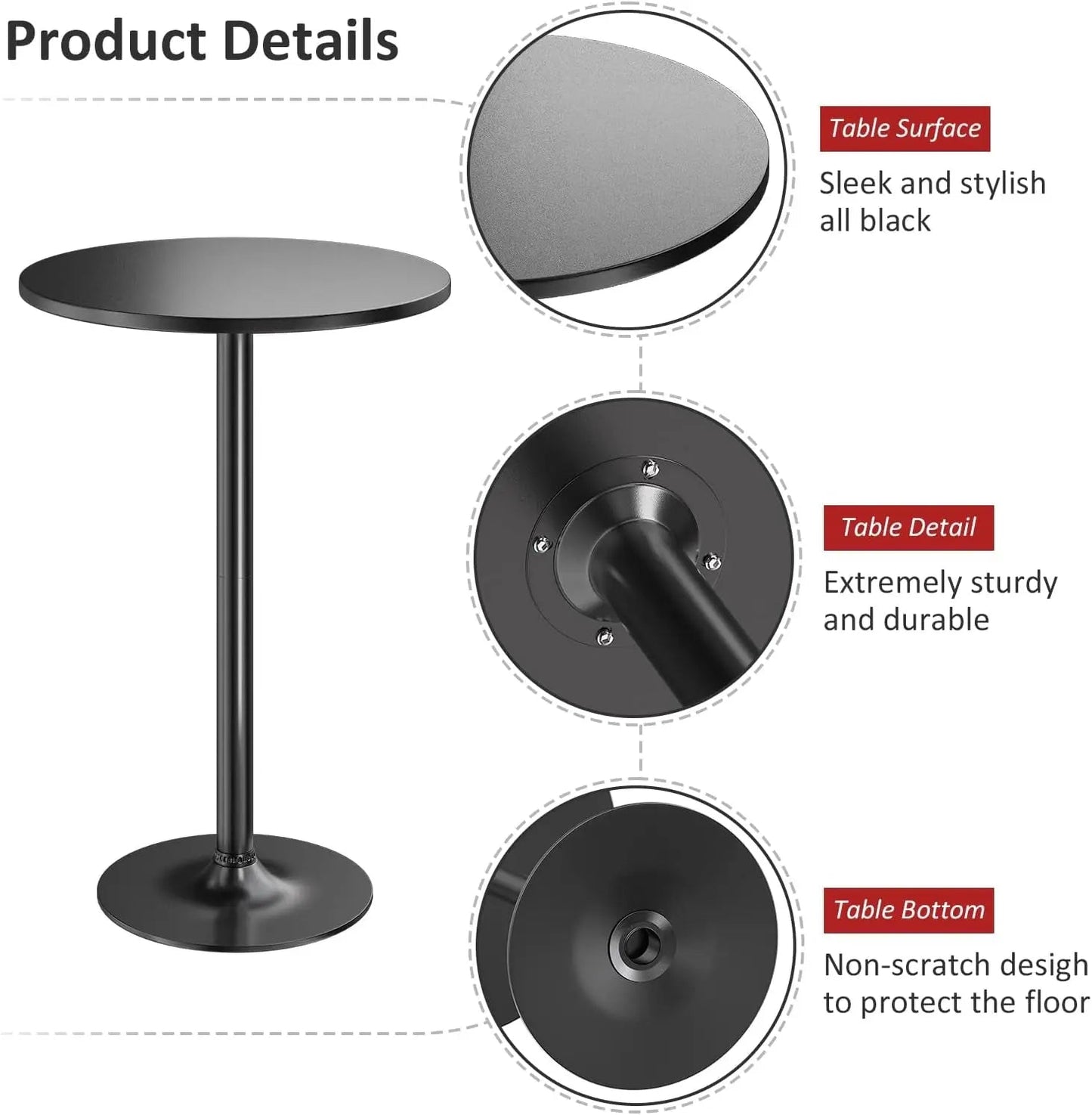 Obsidian Bar Height Pub Table With Industrial Strength - Get it from Bo