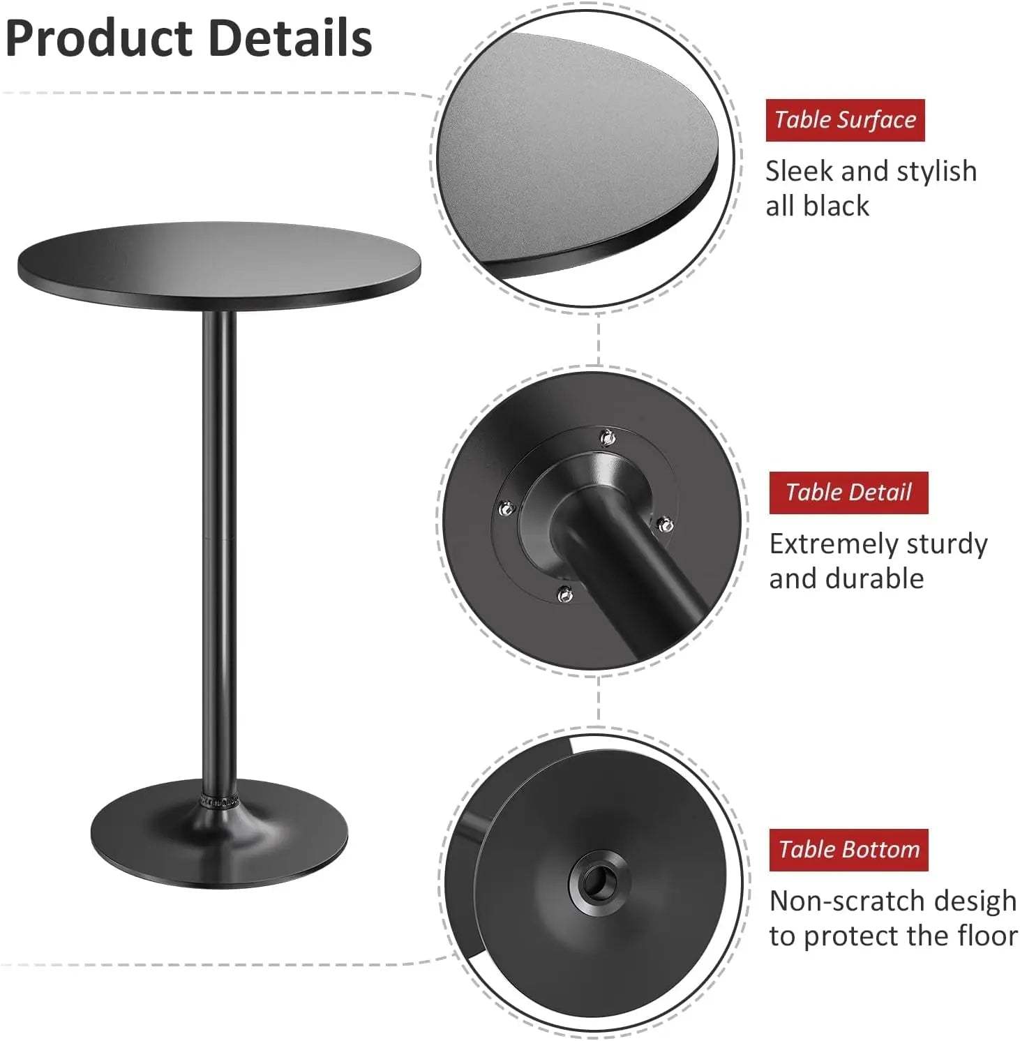 Obsidian Bar Height Pub Table With Industrial Strength - Get it from Bo
