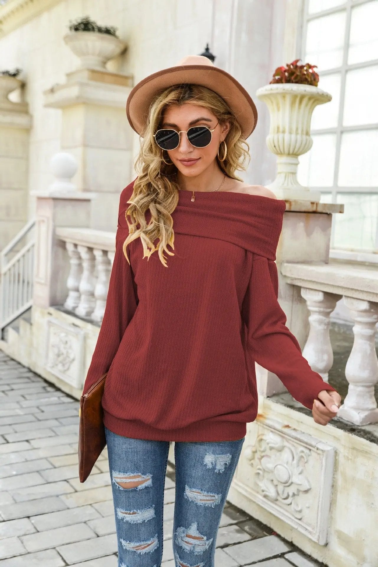 Off Shoulder Summer Pullover - Get it from Bo