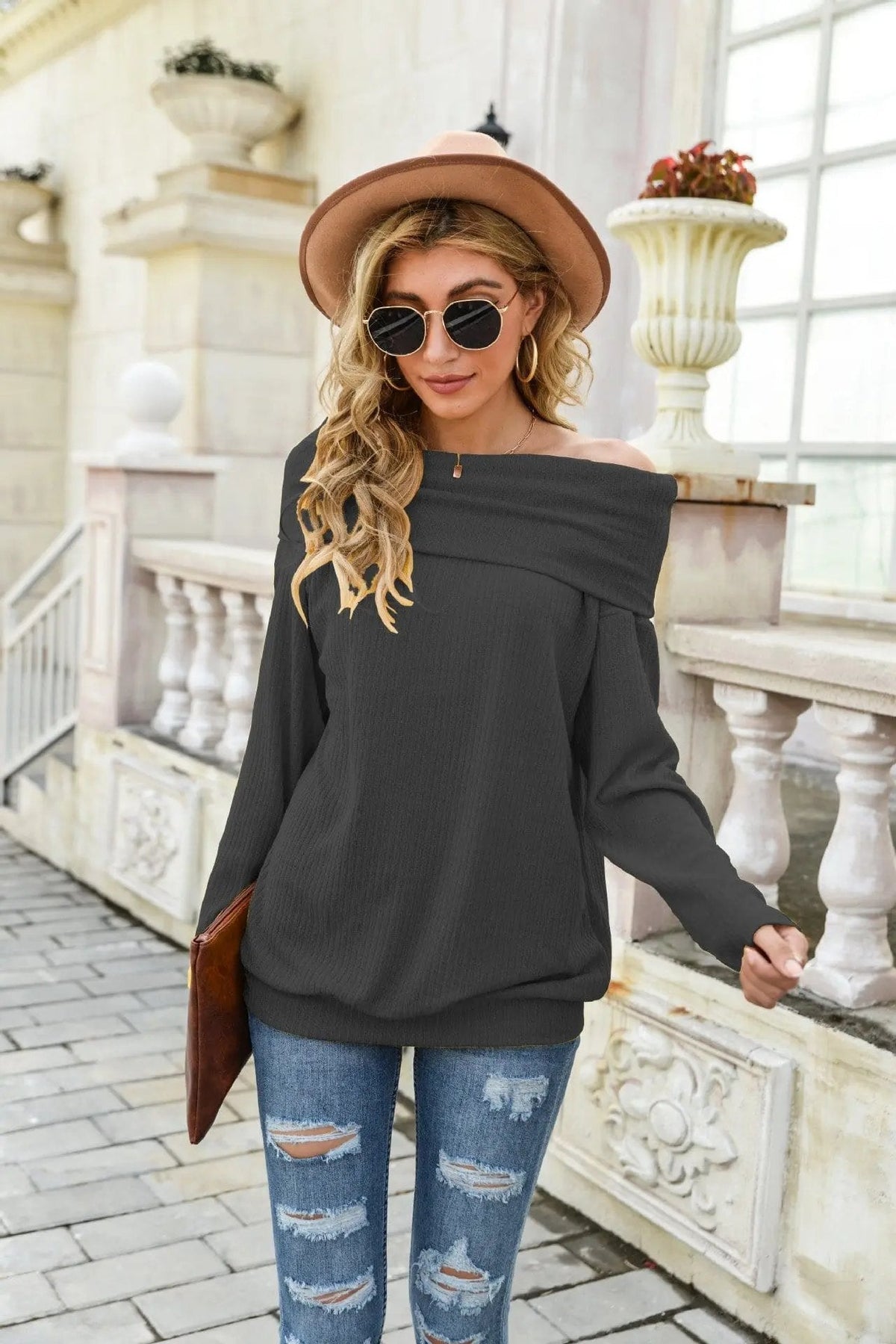 Off Shoulder Summer Pullover - Get it from Bo