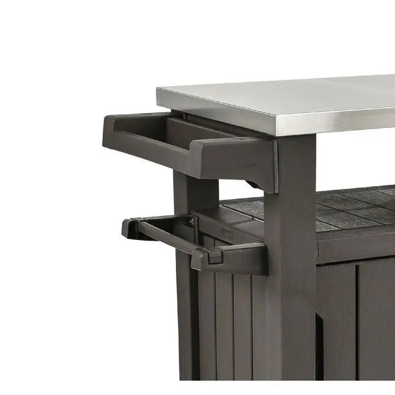 Outdoor Grill Party Caster Bar Serving Cart with Storage Dark Brown - Get it from Bo