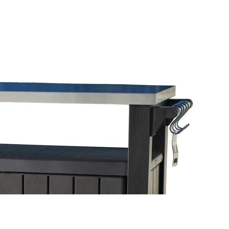 Outdoor Grill Party Caster Bar Serving Cart with Storage Dark Brown - Get it from Bo