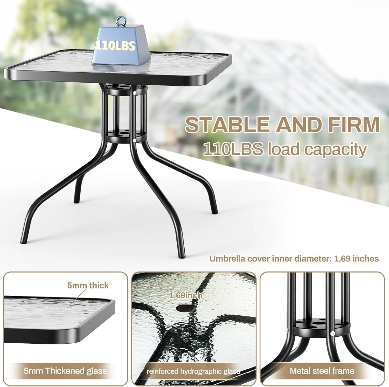 Outdoor Patio Dining Set with Metal Table and Chairs - Get it from Bo