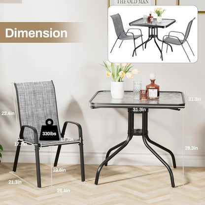 Outdoor Patio Dining Set with Metal Table and Chairs - Get it from Bo