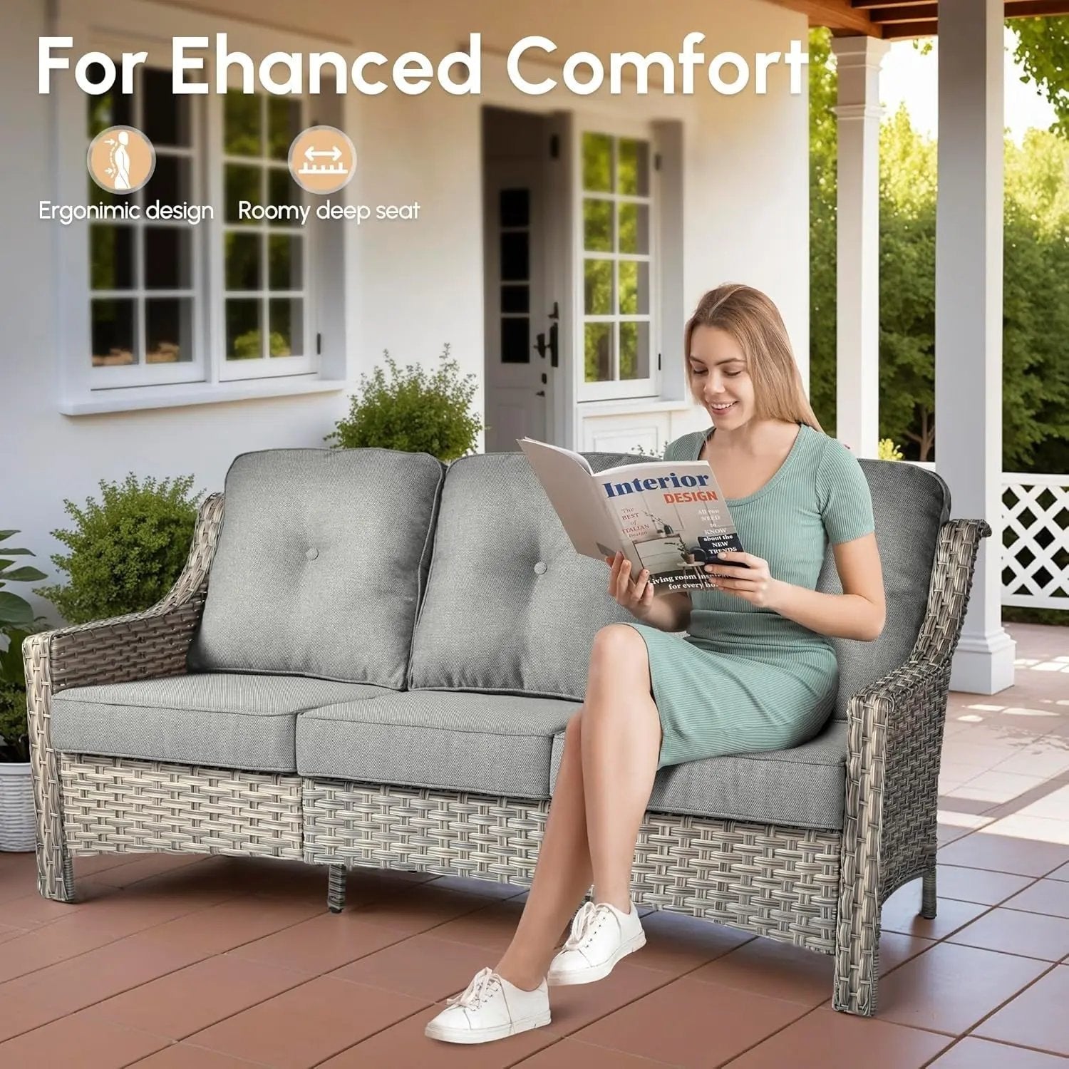 Outdoor Patio Furniture Set with Fire Pit Table - Get it from Bo