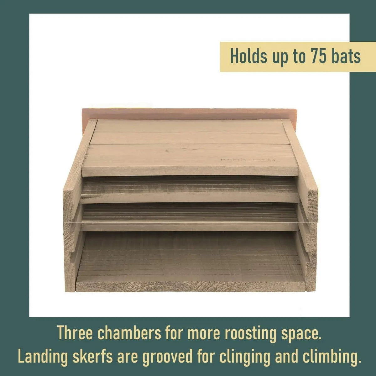 Outdoor Solid Cedar Wood Bat House - Holds up to 75 Bats - Get it from Bo