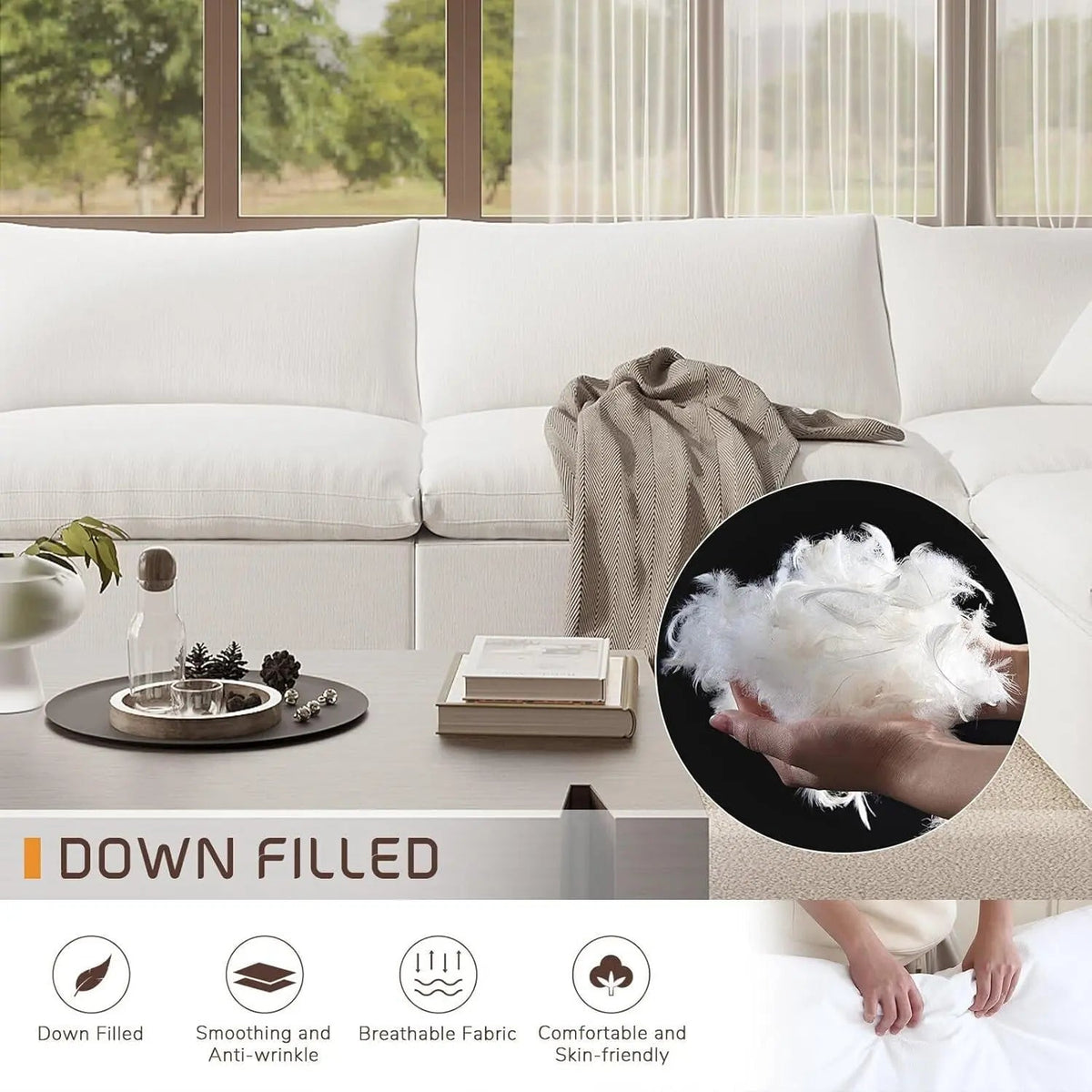 Oversize Modular Sectional Sofa with Chaise and Cushions - Get it from Bo