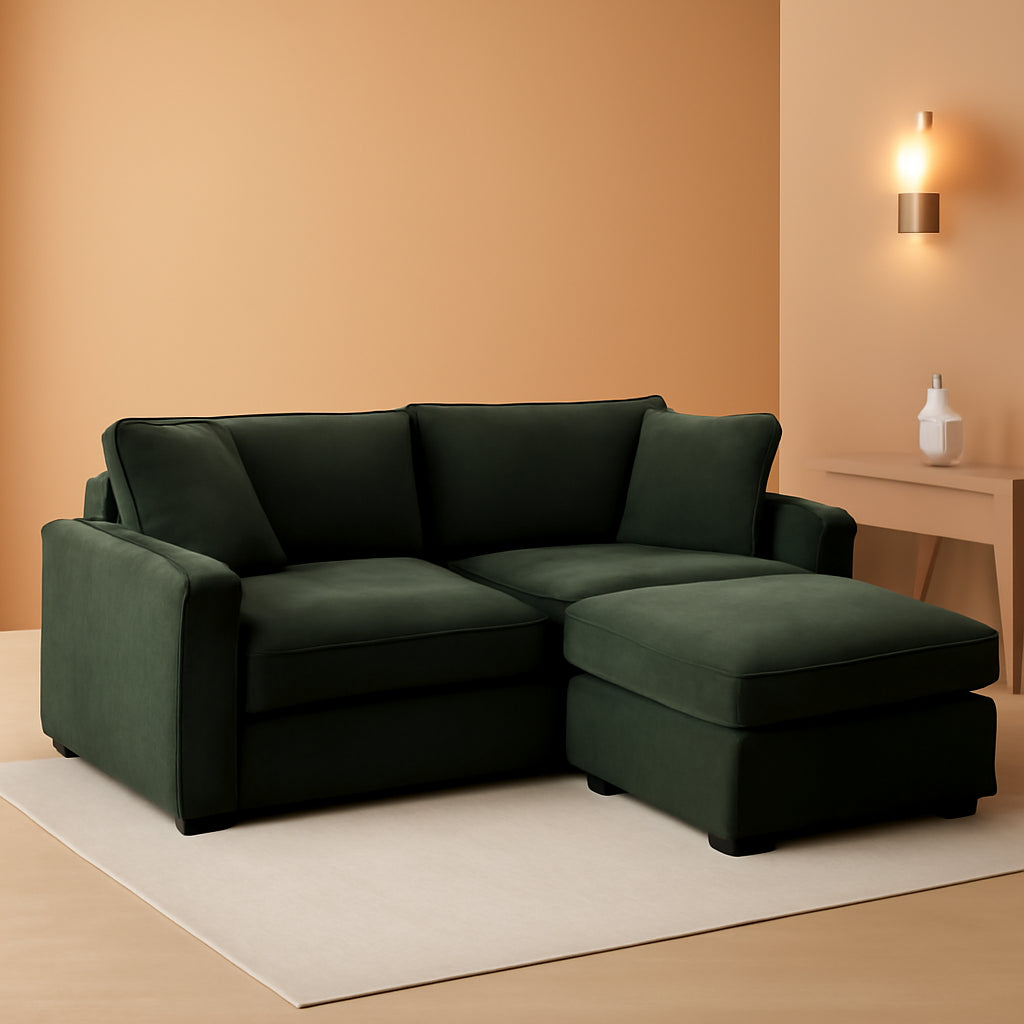 Oversized Corduroy Sectional Couch with USB and Cup Holders ShipItFurniture