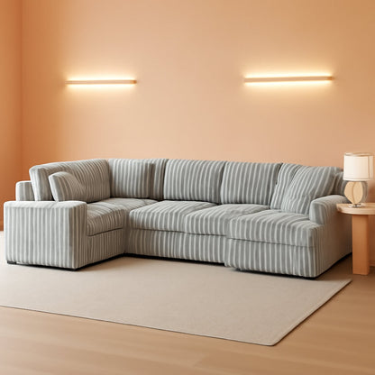 Oversized Plush Sectional Sofa with Pull Out Bed ShipItFurniture