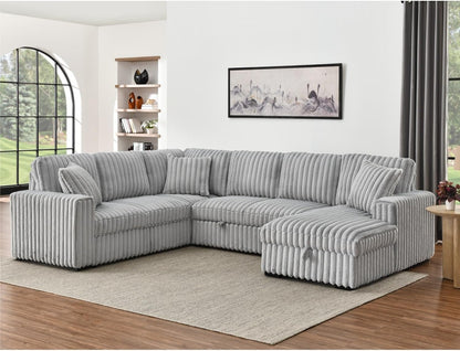 Oversized Plush Sectional Sofa with Pull Out Bed ShipItFurniture