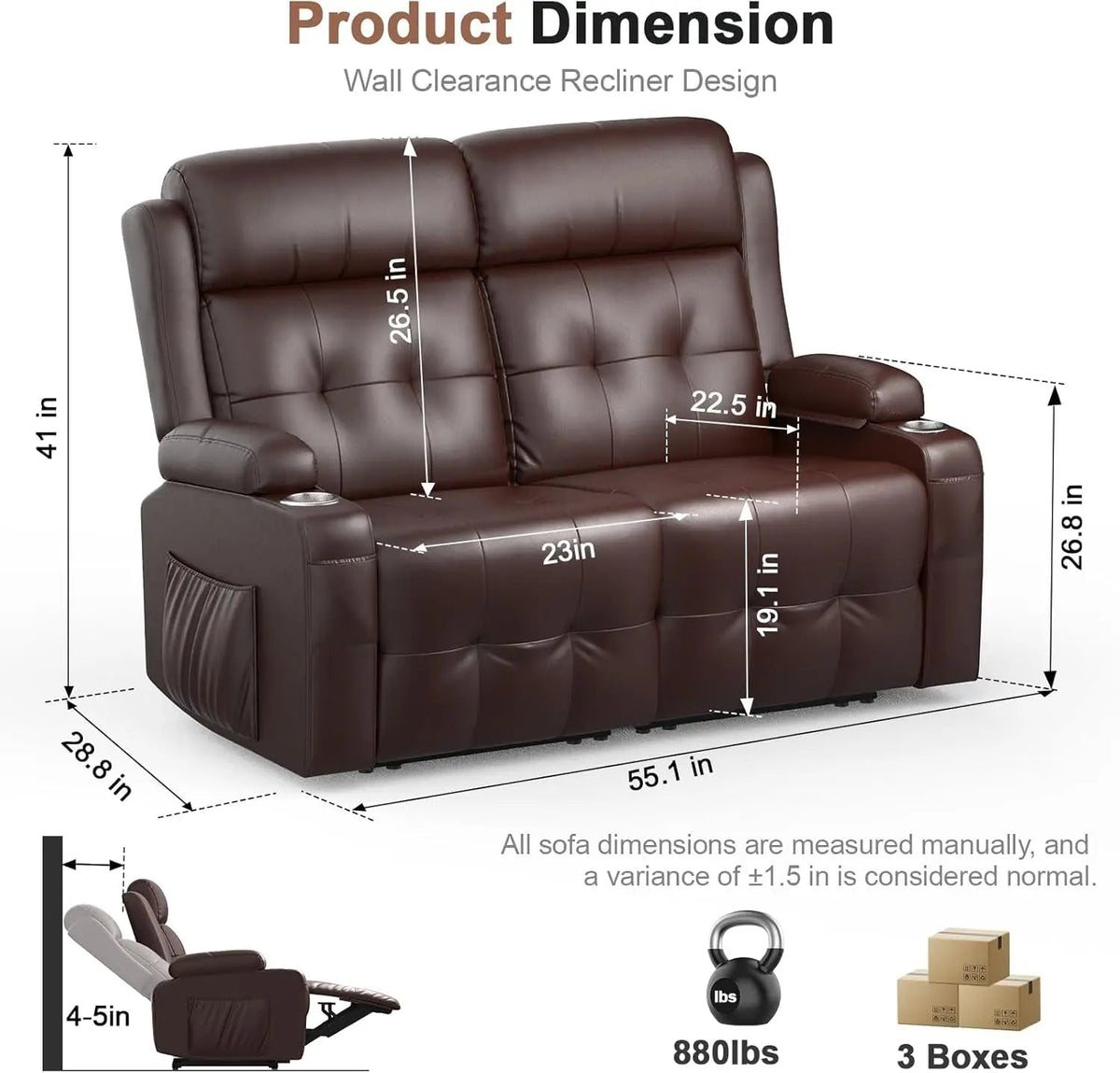 Oversized Recliner Loveseat with Cup Holders and Storage - Get it from Bo